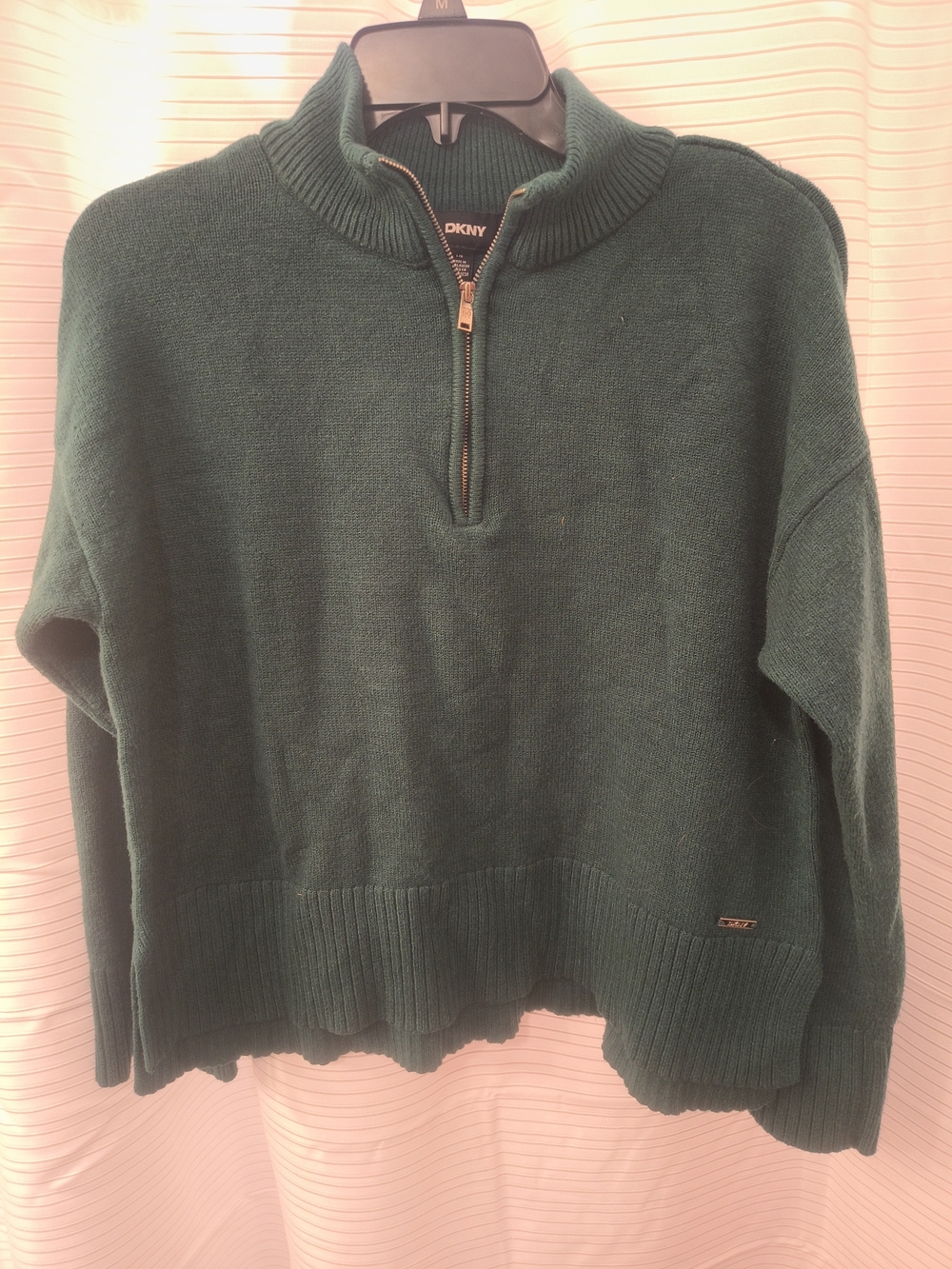 DKNY Men’s Forest Green Half-Zip Sweater
